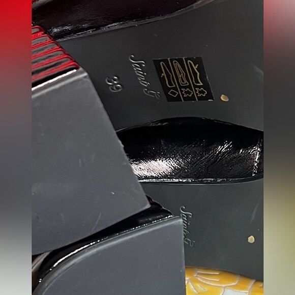 Saint G  VERA BLACK LEATHER HANDCRAFTED SHOES/ size 39 - Picture 9 of 11